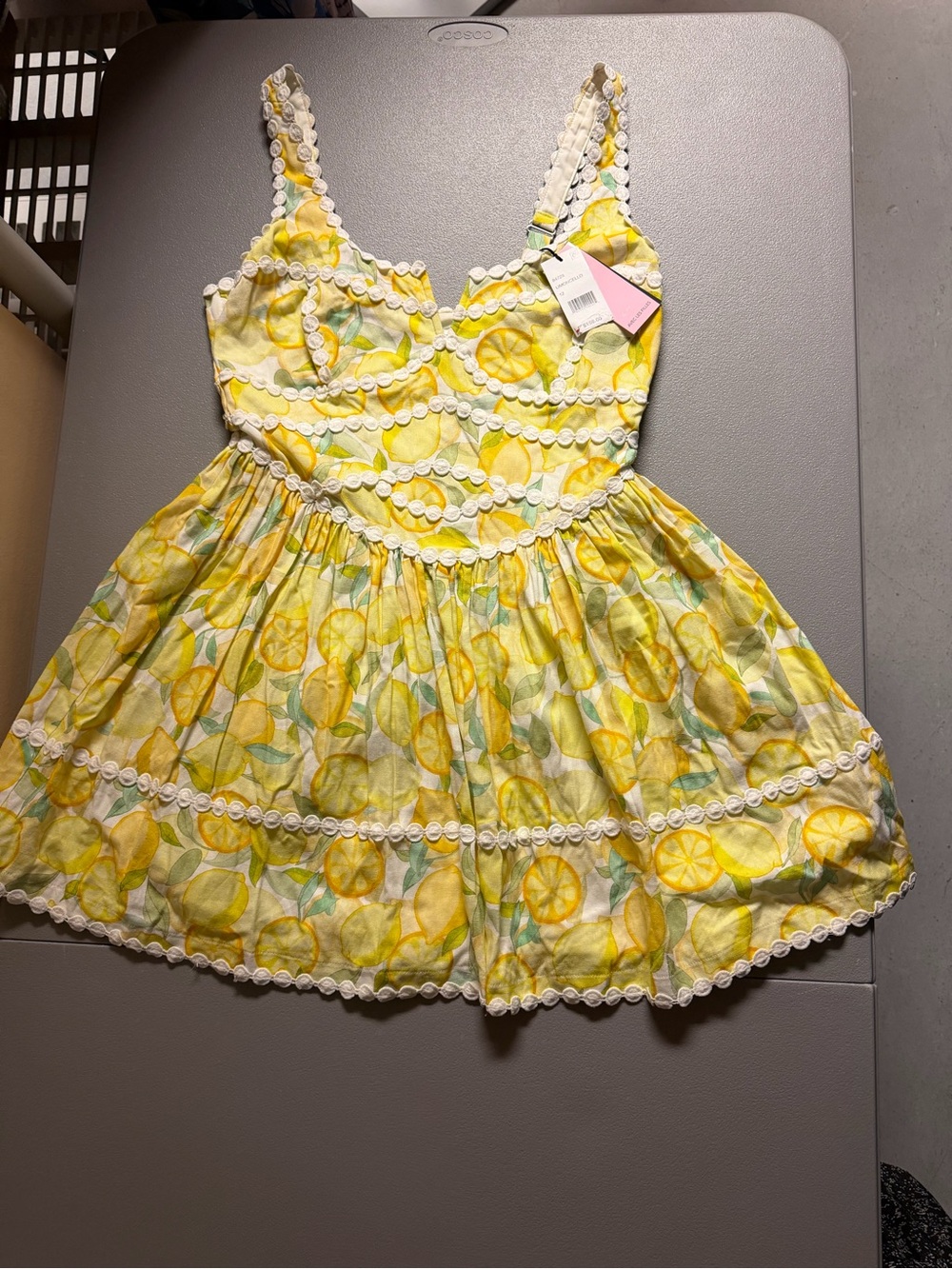 NWT Avec Les Filles Limoncello Lemon Print Fit & Flare Mini Dress Size 12 - Picture 6 of 13